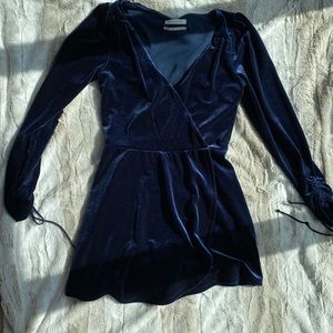 Urban Outfitters Blue Velvet Romper
